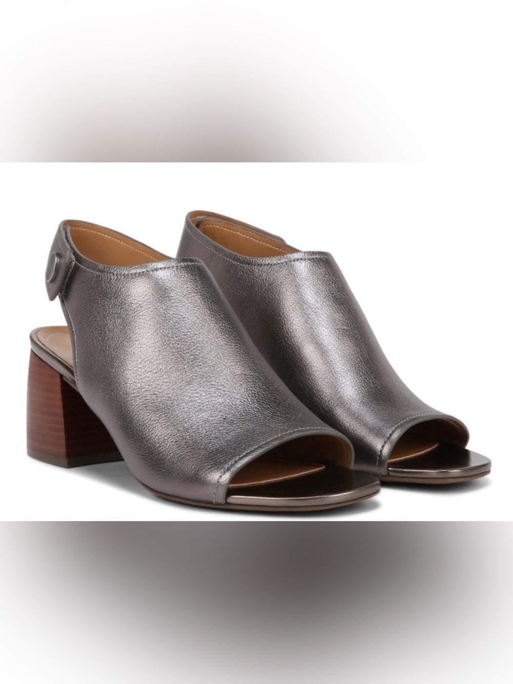 Vionic Metallic Pewter Open-Toe Block Heel Mule - Women